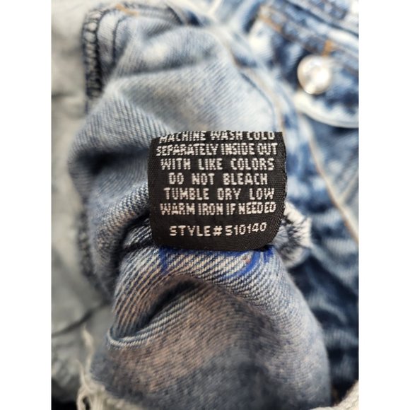 VTG 80s Womens Distressed Worn Cut Denim Vest Size M ? Frayed Retro Acid Washed - Picture 6 of 7